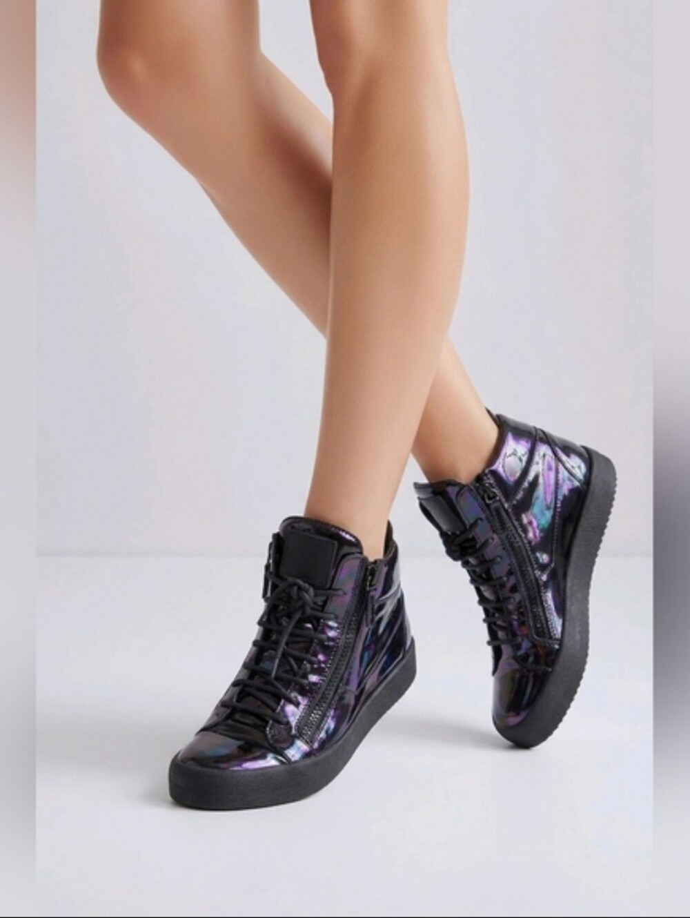 Giuseppe Zanotti Black Patent High-Top Sneakers – EU 41 / US 9 Men – Luxury De